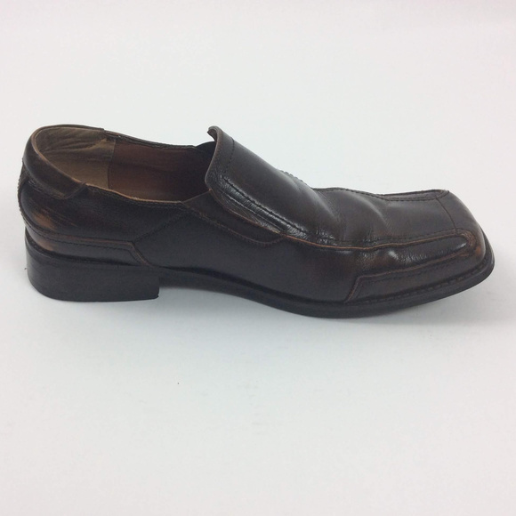 A Cellini Loafers Size 11 Brown Leather Square Toe - Picture 4 of 8